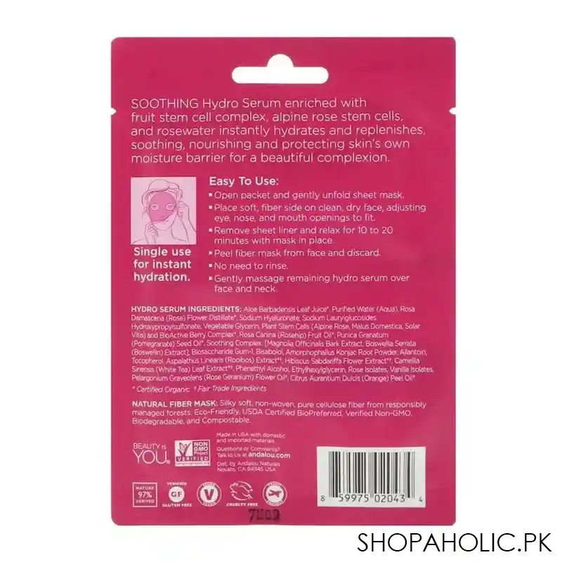 andalou naturals instant hydration hydro serum facial mask, 18ml image2