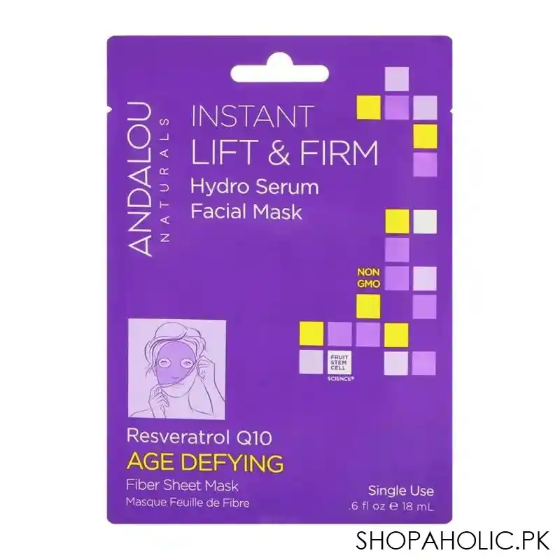 andalou naturals instant lift & firm hydro serum facial mask, 18ml main image