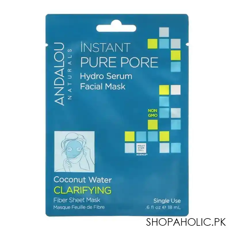 andalou naturals instant pure pore hydro serum facial mask, 18ml main image