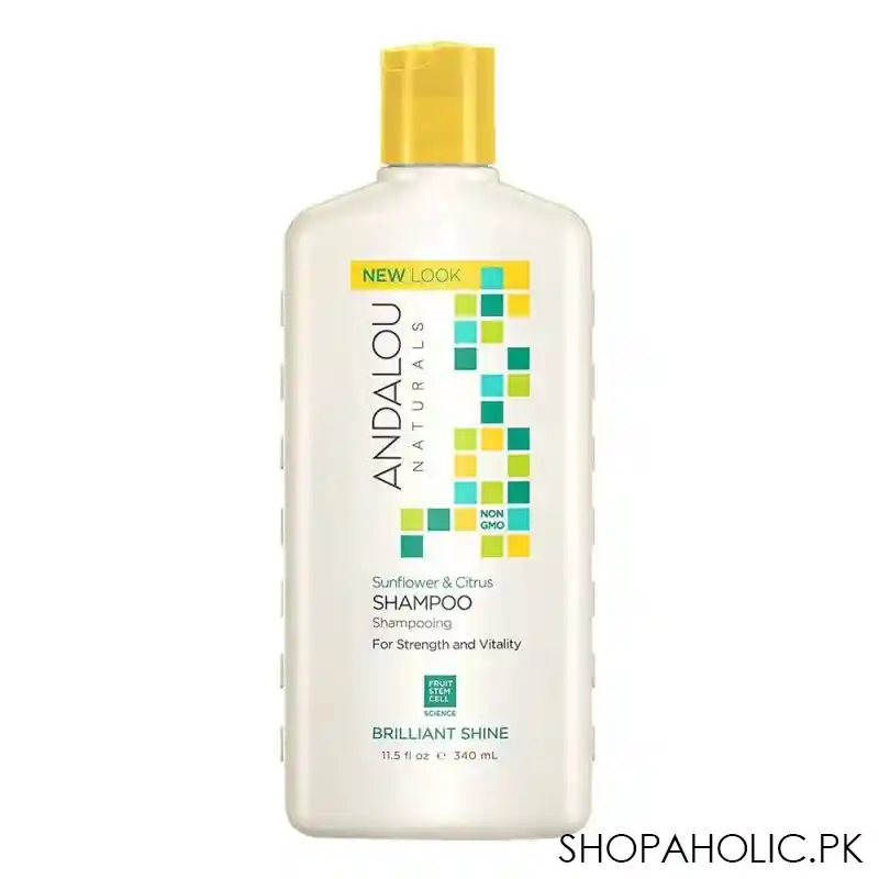 andalou sunflower & citrus brilliant shine shampoo, 340ml main image