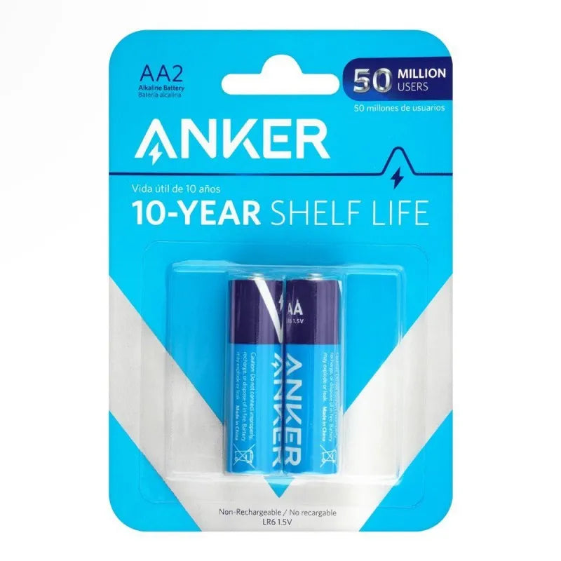 anker long lasting alkaline non rechargeable batteries, aa2, b1810h11 main image