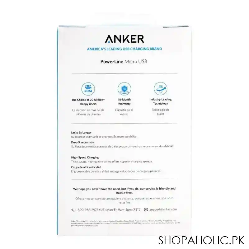 anker powerline micro usb android cable, 3ft, black, a8132h12 image5