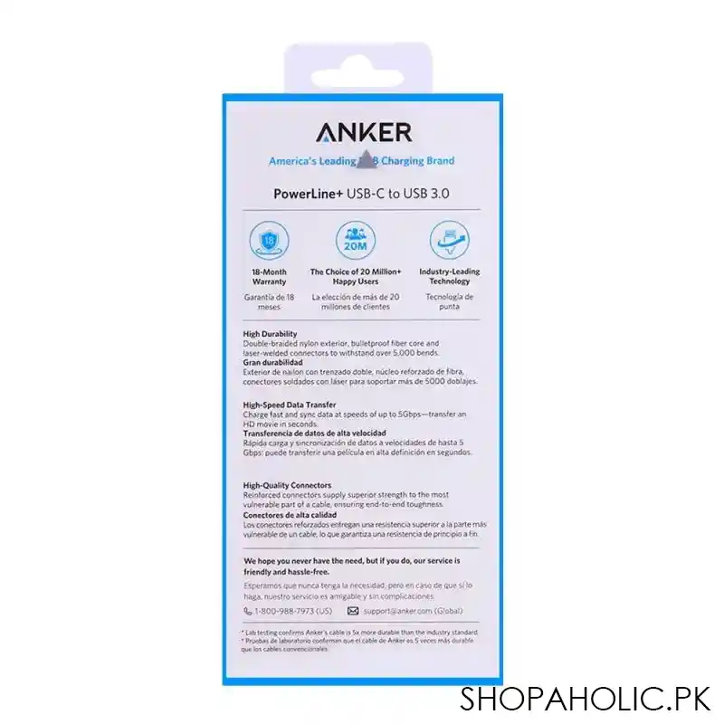 anker powerline usb c to usb 3.0 cable 6ft grey   a8169ha1 image3