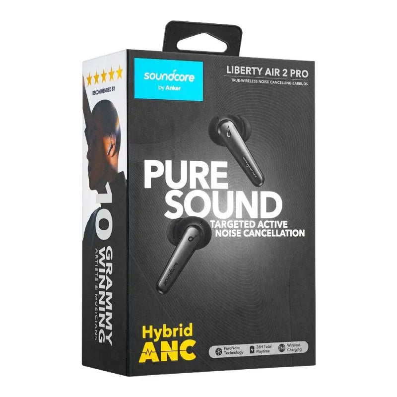 anker soundcore liberty air 2 pro true wireless noise cancelling earbuds, black, a3951011 image3