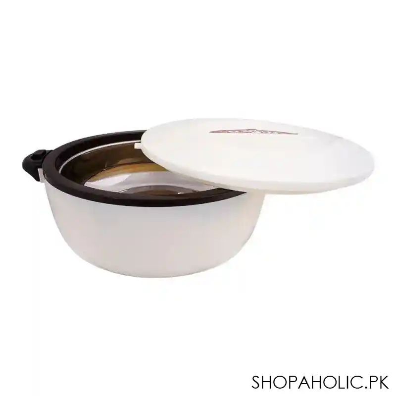 appollo chef food warmer hot pot, removable stainless steel food keeper, extra large, brown/cream, 4000ml main image