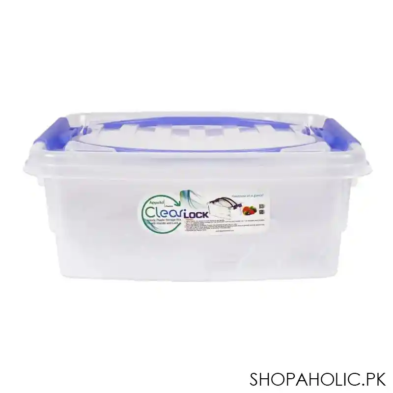 appollo clear lock storage box, small, 5l, blue main image