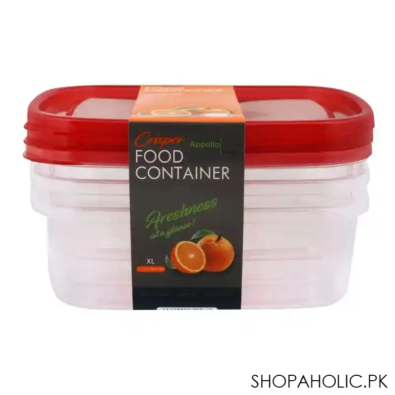 appollo crisper food container, 3 piece set, xl red image3