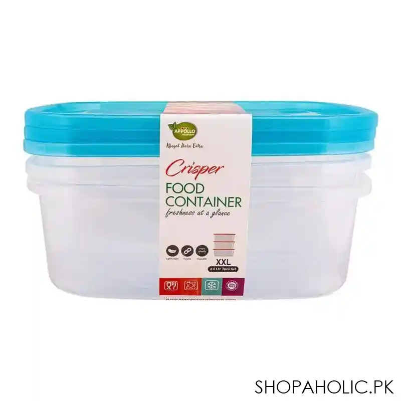 appollo crisper food container 3's set, turkish, 4 liters image2