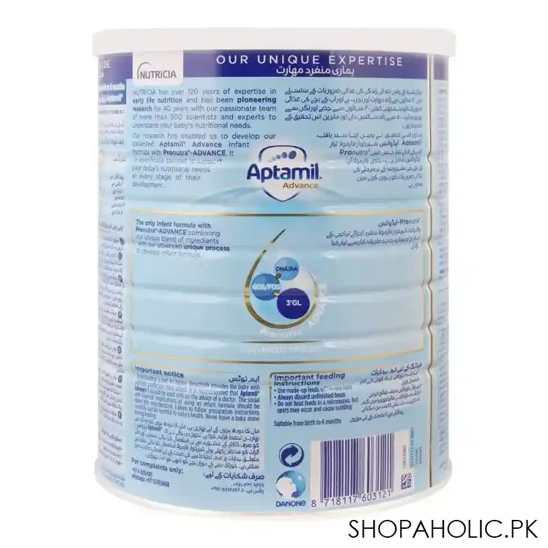 aptamil advance no. 1, infant formula, 0 6 months, 900g image2