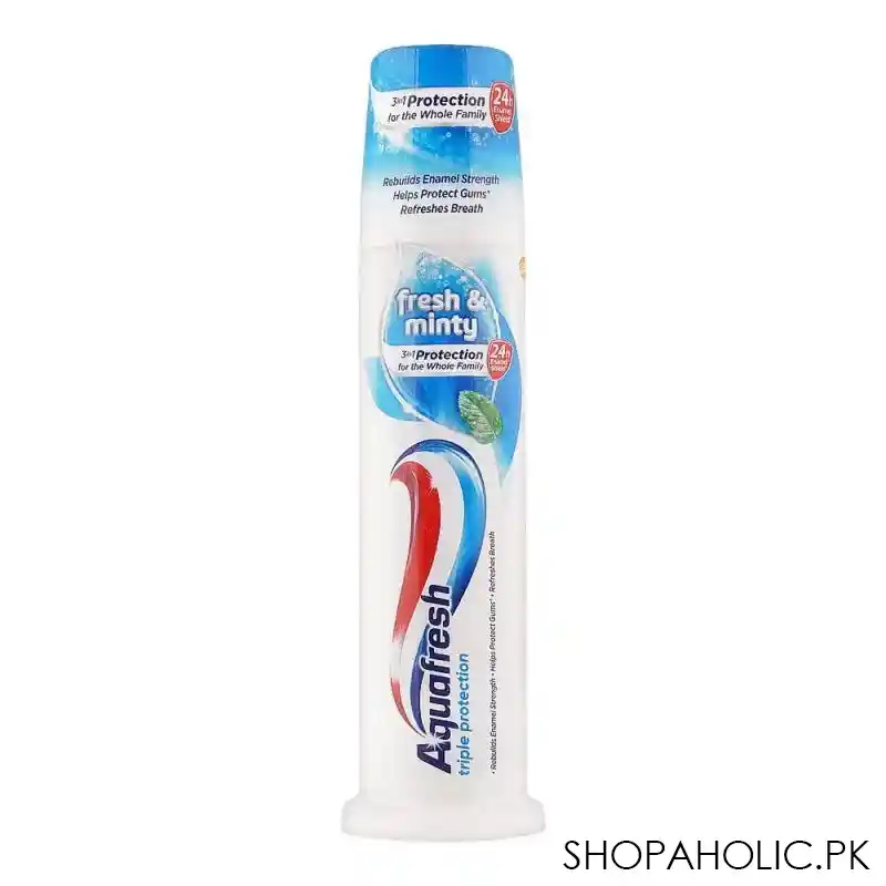 aquafresh fresh & minty triple protection toothpaste, pump, 100ml main image