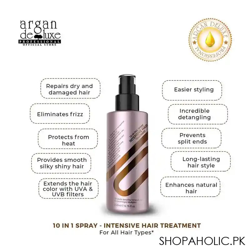 Argan De Luxe 10 In One Intensive Hair Treatment Spray, 200ml - Image 2