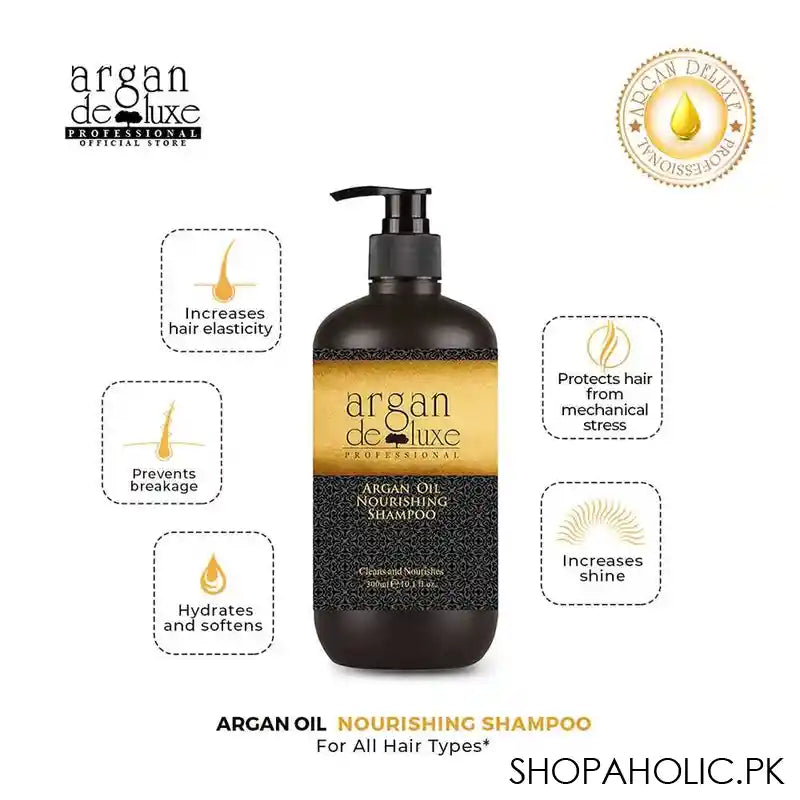 Argan De Luxe Argan Oil Nourishing Shampoo, Cleans & Nourishes, 300ml - Image 5