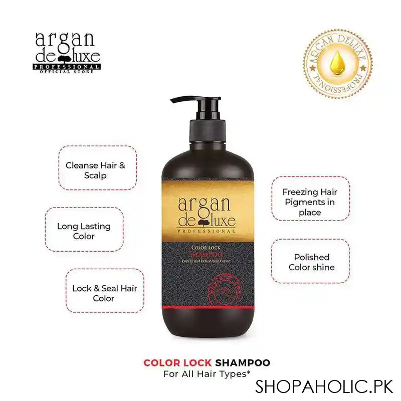 Argan De Luxe Color Lock Shampoo, 300ml - Image 4