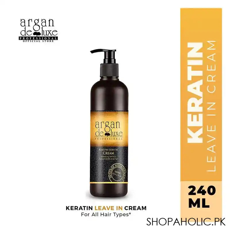 Argan De Luxe Keratin Leave In Cream, Non-Drying & Anti-Frizz, 240ml - Main Image