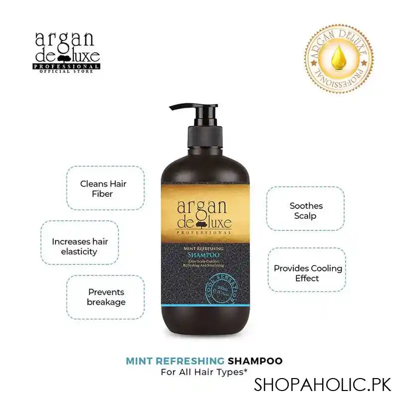 Argan De Luxe Mint Refreshing Shampoo, 300ml - Image 4