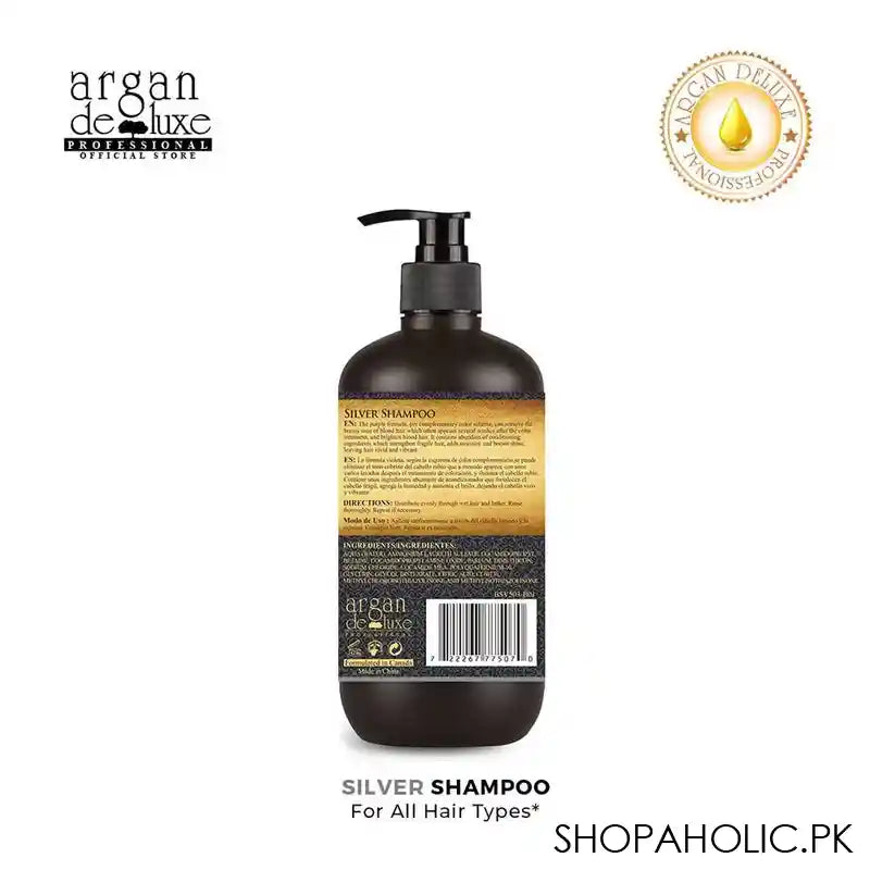 Argan De Luxe Remove Brassiness Silver Shampoo, Strengthens Fragile Hair, 300ml - Image 7