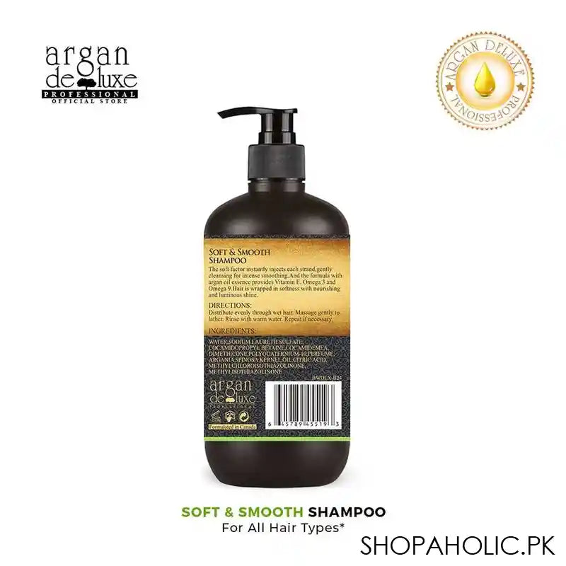 Argan De Luxe Soft & Smooth Shampoo, For Extreme Soft Hair, 300ml - Image 2