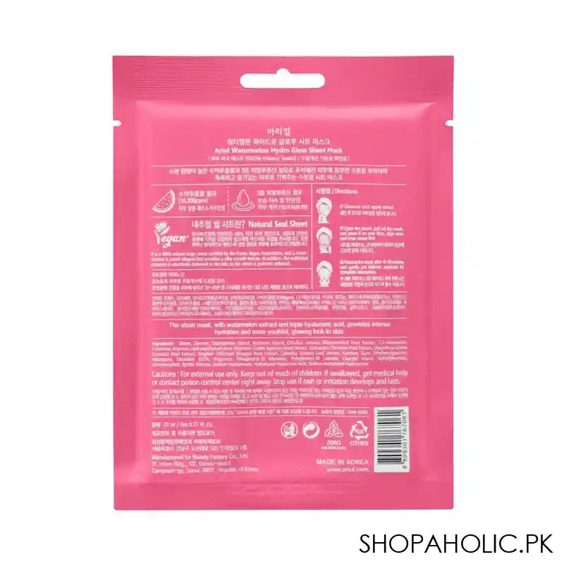 Ariul Watermelon Hydro Glow Sheet Facial Mask, 23ml - Image 2