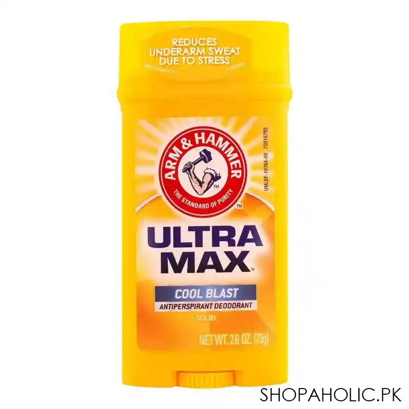 arm & hammer ultra max cool blast anti perspirant deodorant stick, for men, 73g main image