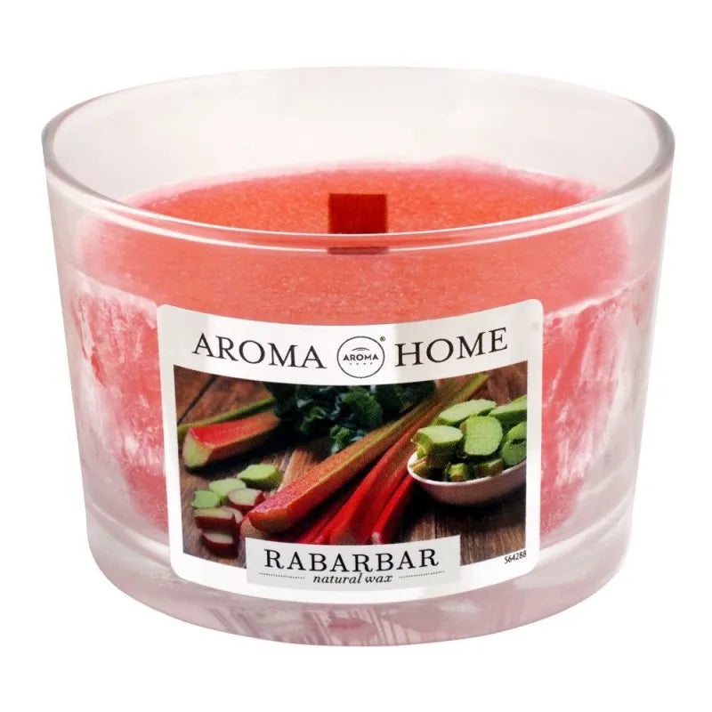 aroma home natural wax rhubarb scented candle, 115g main image