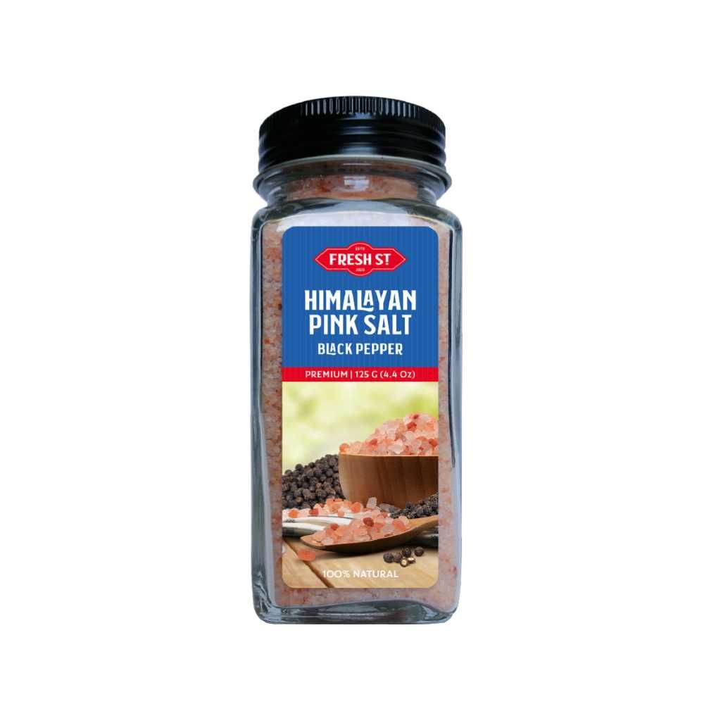 Fresh Street Himalayan Pink Salt, Black Pepper, 125g - Main Image