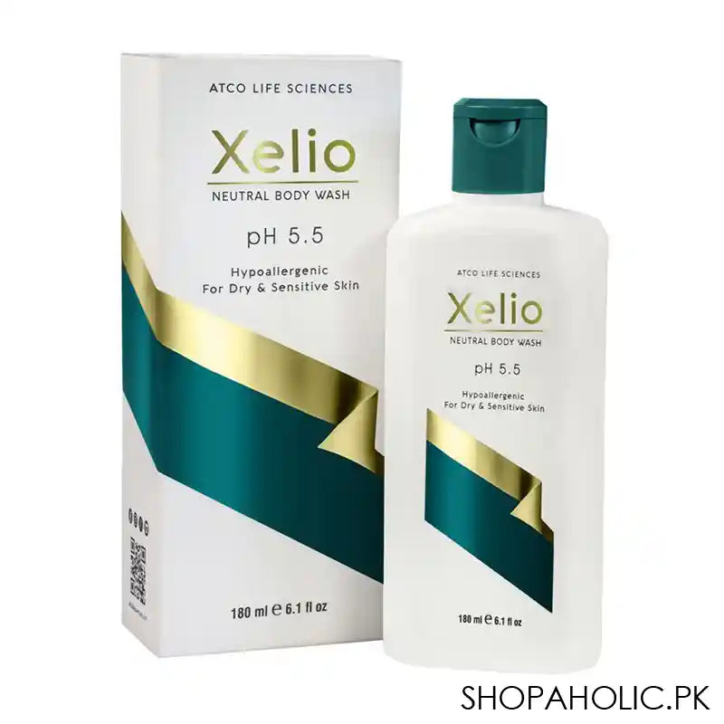 Atco Life Sciences Xelio Neutral Body Wash, Hypoallergenic For Dry & Sensitive Skin, 180ml - Main Image