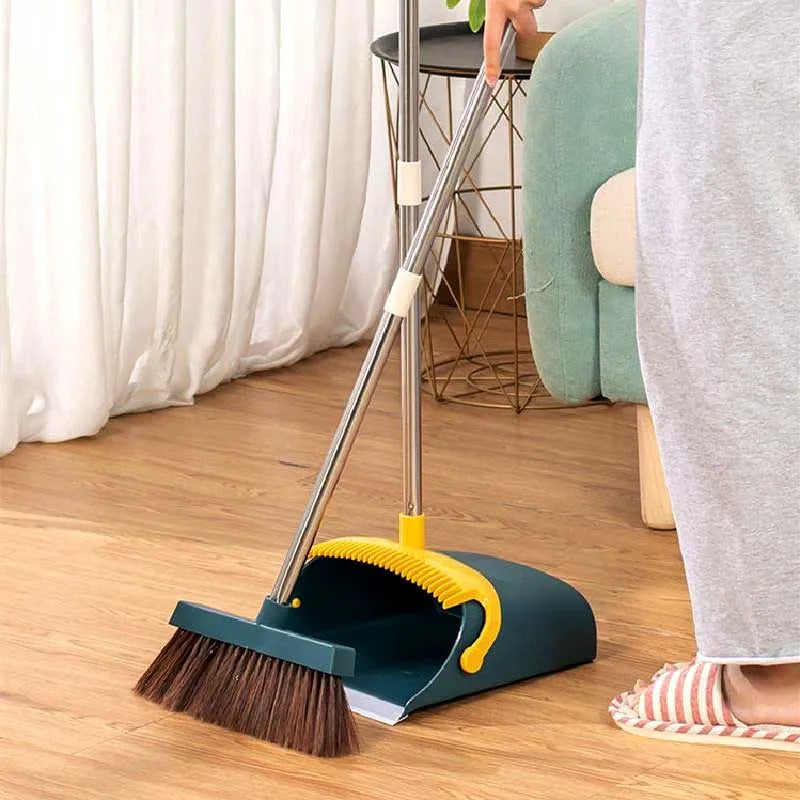 attachable indoor and outdoor broom and dustpan combo set main image