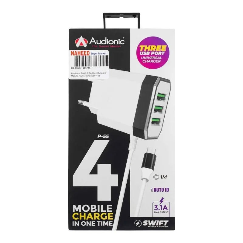 audionic swift 3.1a max output 4 mobile power charger, p 55 image2