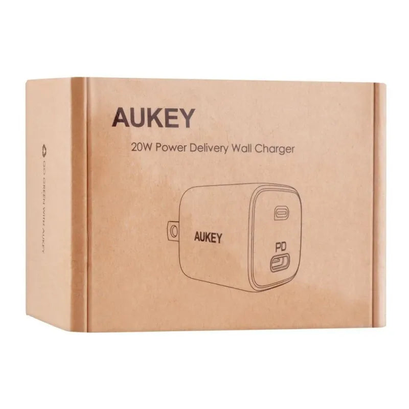 aukey 20w power delivery wall charger, matte white, pa b1 image2