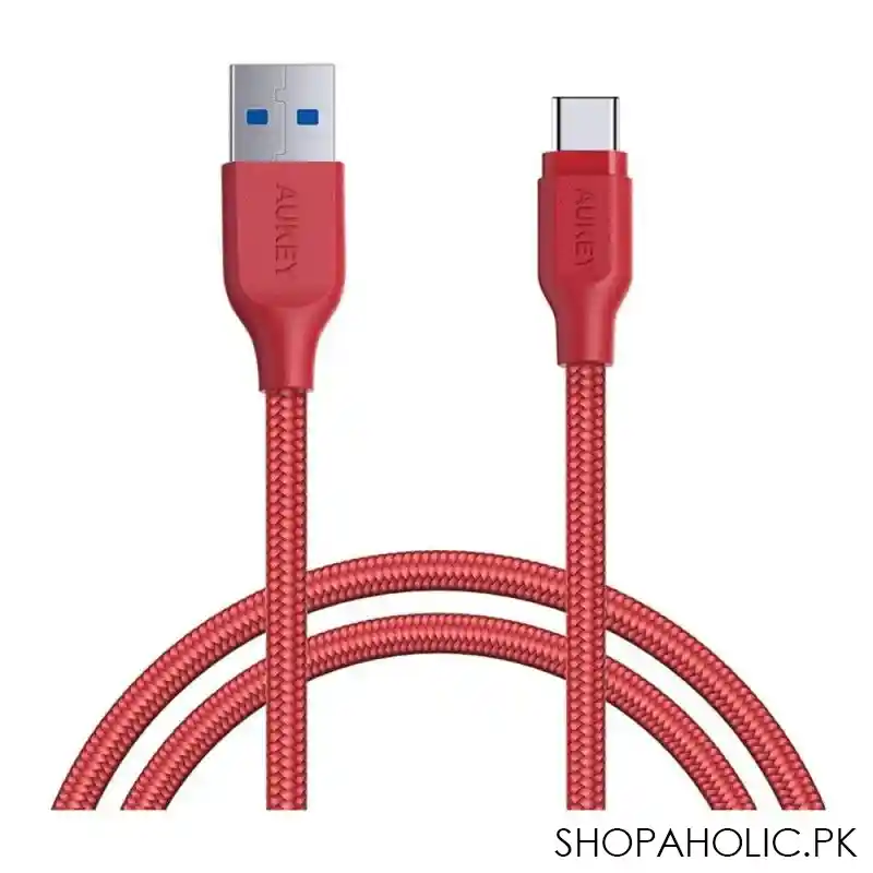 aukey braided nylon usb 3.1 gen1 to usb c cable, 3.95ft, cb ac1 image2