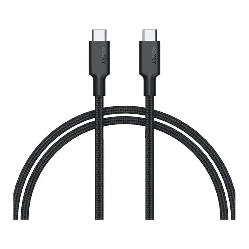 aukey impulse braided pd 100w usb 3.1 gen 2 usb c cable, 1.2m, black, cb cd21 main image