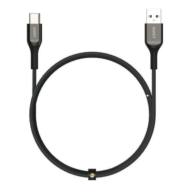 aukey impulse titan ac kevlar core usb a to usb c cable, 1.2m, black, cb akc1 main image