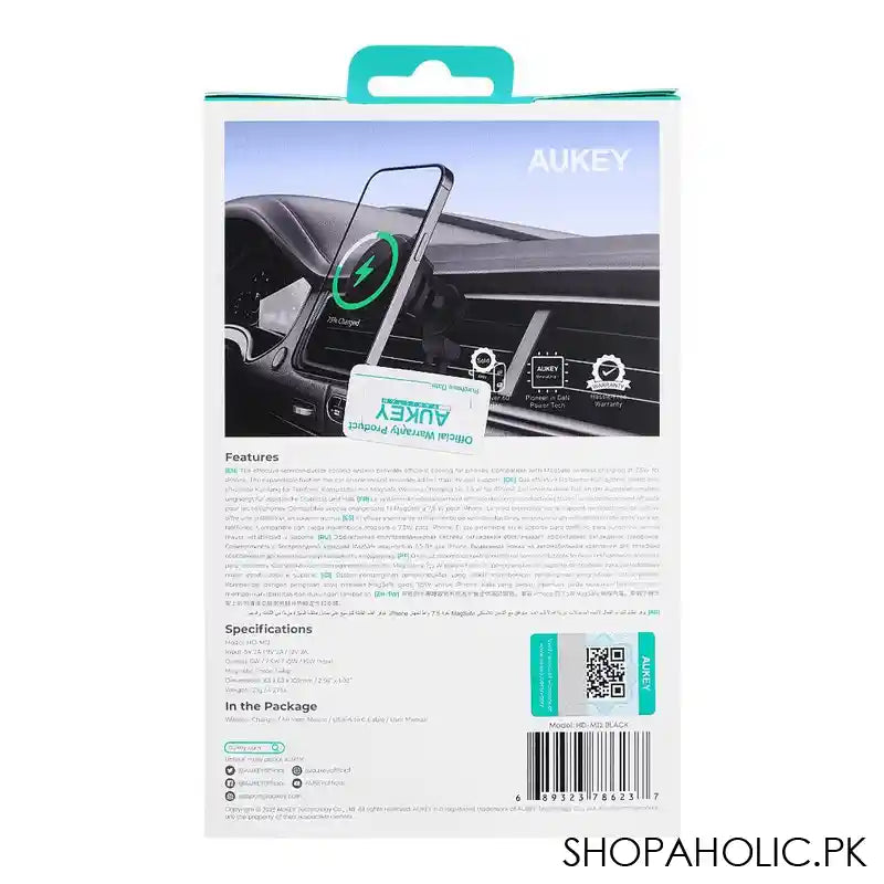 Aukey MagLink Freeze MagSafe Wireless Charging Phone Mount, Black, HD-M12 - Image 2