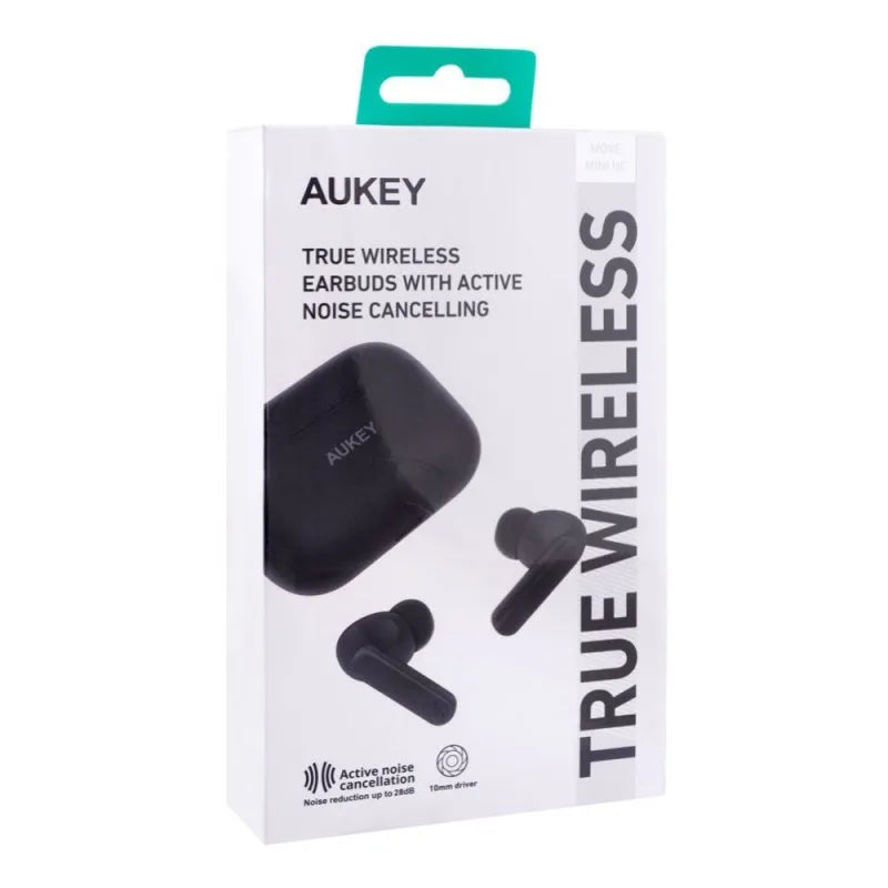 aukey move mini active noise cancelling true wireless earbuds, black, ep m1nc image2