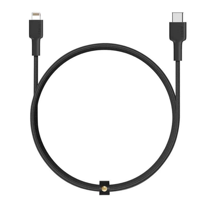 aukey nylon usb c sync & charge iphone cable 1.2m/3.95ft, black, cb cl1 main image