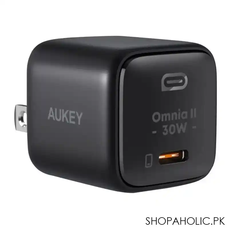 aukey omnia ii mini 30w usb c pd charger, black, pa b1l main image