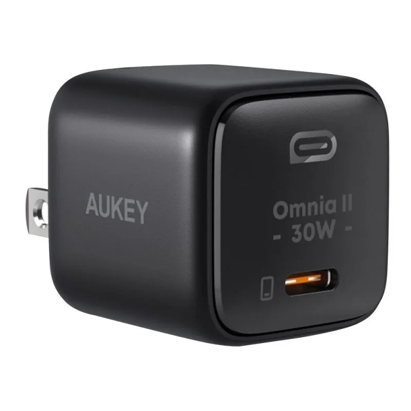 aukey omnia ii mini 30w usb c pd charger, black, pa b1l main image