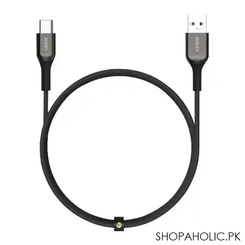 aukey usb a to usb c cable, 6.6ft, black cb akc2 main image