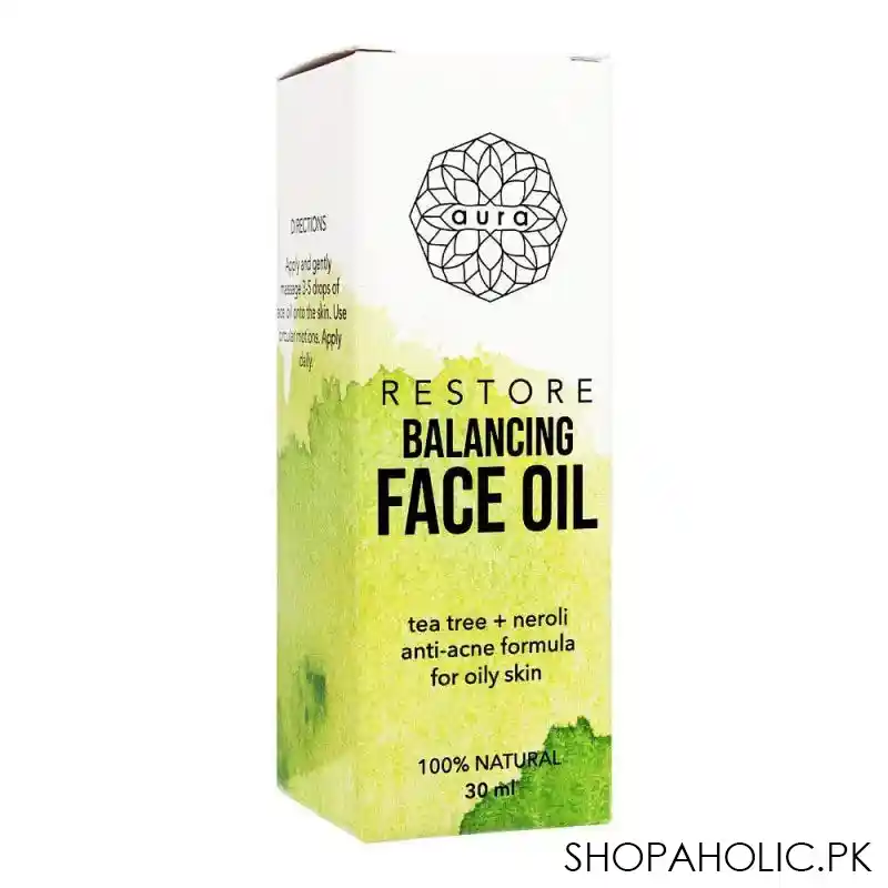 aura crafts restore tea tree + neroli balancing face oil, for sensitive + oily skin, 30ml image2