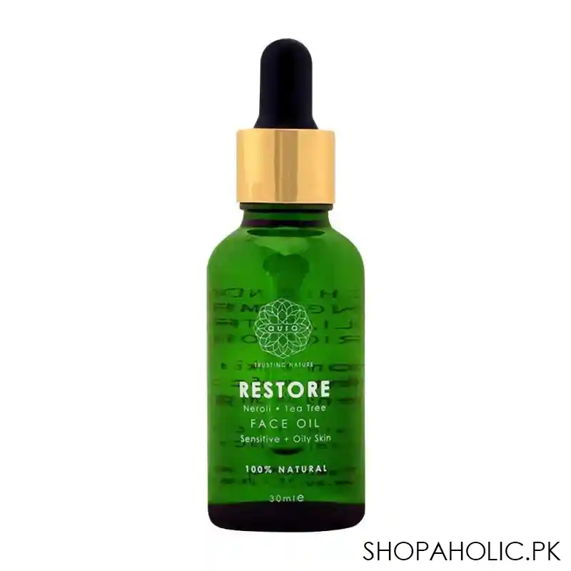 aura crafts restore tea tree + neroli balancing face oil, for sensitive + oily skin, 30ml main image