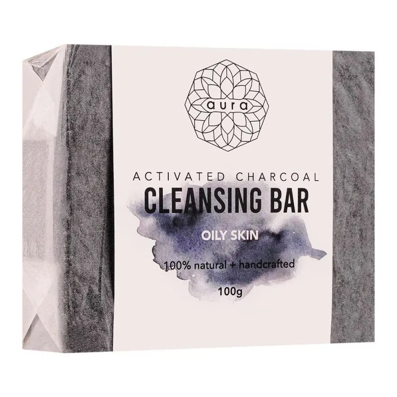 aura crafts trusting nature activated charcoal homemade soap bar, 100g main image