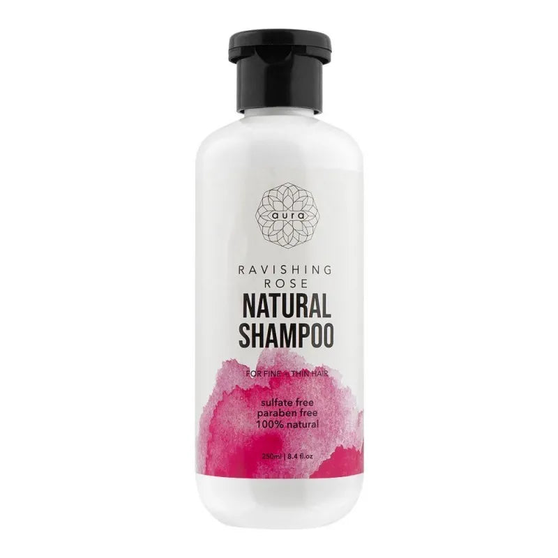 aura ravishing rose natural shampoo, for fine + thin hair, 250ml main image