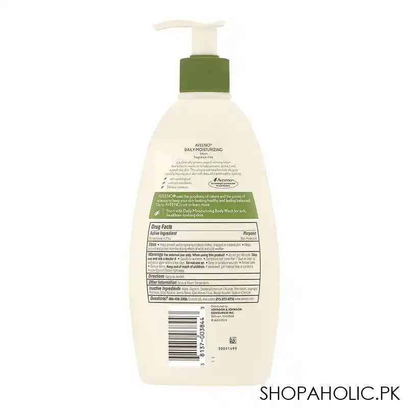 Aveeno Active Naturals Daily Moisturising Lotion, Fragrance Free, 532ml - Image 2