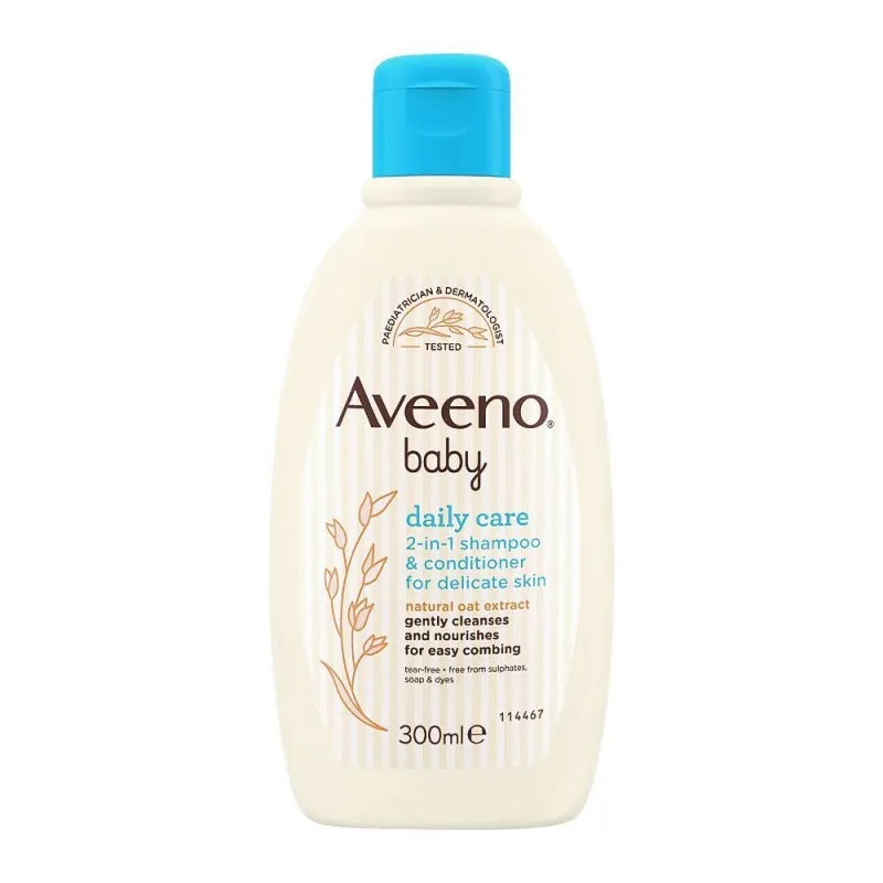 aveeno baby daily care 2 in 1 shampoo & conditioner, 300ml main image