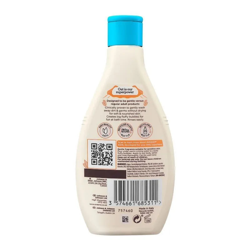 aveeno kids bubble bath & wash, for sensitive skin, 250ml image2