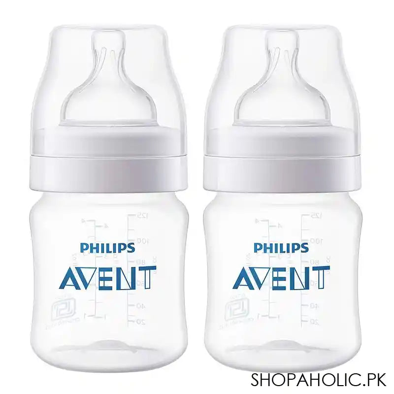 Avent Anti-Colic Wide Neck Feeding Bottle, 0m+, 125ml, 2-Pack, SCF810/27 - Main Image