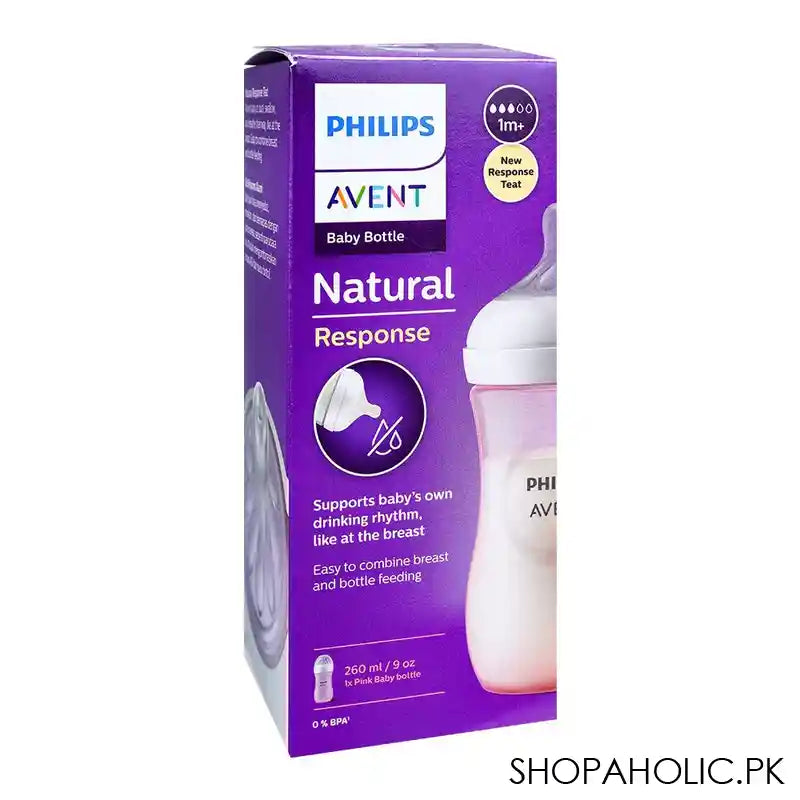 Avent Natural Response Baby Feeding Bottle, 260ml, SCF903/11 - Image 3