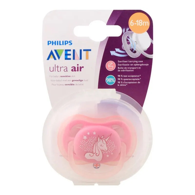 avent ultra air sensitive skin soother, pink/poney, 6 18m, scf546/12 image2