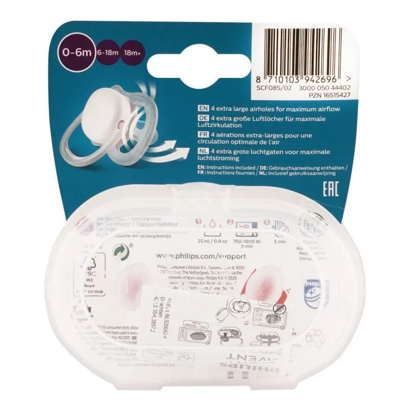 avent ultra air soothers, 2 pack, 0 6m, scf085/02 image2