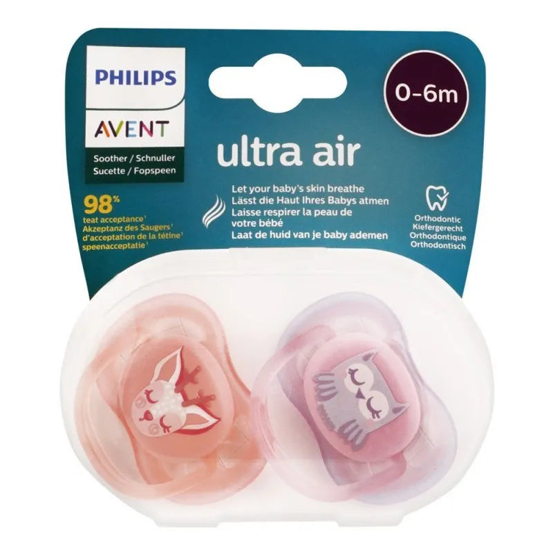 avent ultra air soothers, 2 pack, 0 6m, scf085/02 main image